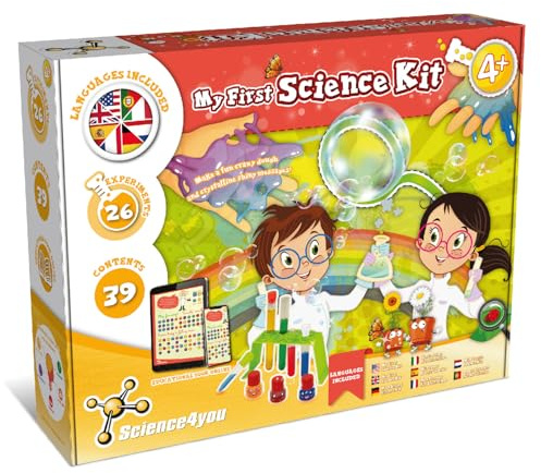 Science4you Mein erstes Experimentierkasten - Spiel mit 26 Experimente für Kinder ab 4 - Lernspielzeug mit Chemiebaukasten für Kinder, Spielzeug und Geschenke für Junge und Mädchen ab 4 5 6 7+ Jahre