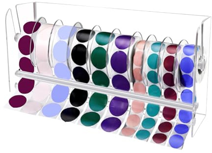 Olutacot Verstellbarer Etikettenspender, Acryl-Aufkleber-Rollenhalter, Etikettenaufbewahrung, Organizer, Aufkleberspender, Etikettenhalter zum Halten von Aufkleber-Etiketten, Büro und Zuhause (10