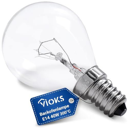 VIOKS E14 Glühbirne 230V 45mmØ 77mm, Backofenlampe 40W 300 Grad E14