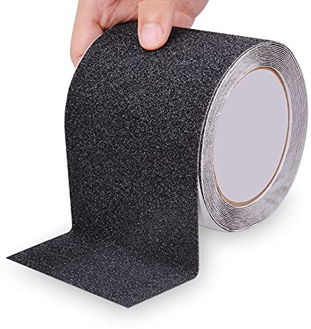 OQingluan Anti-Rutsch-Band Selbstklebend, 10m*10cm | Antirutsch Klebeband Wasserfest, Treppe Anti Rutsch Streifen, für den Innen- und Außenbereich, Schwarz