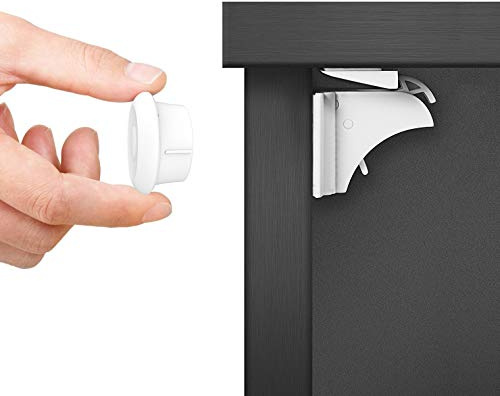Dokon Baby Sicherheit Magnetisches Schrankschloss, die unsichtbare Kindersicherung für Schrank und Schubladen, ohne Bohren und Schrauben (10 Schlösser + 2 Schlüssel)
