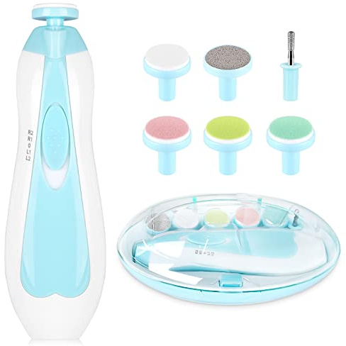 Qunlions life Baby-Nagelknipser-Set mit Licht – sichere elektrische Nagelknipser-Set für Neugeborene, Mädchen, Kleinkinder, Zehen und Fingernägel – Pflege, Politur und Trim