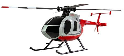 Amewi Hughes MD500 Helikopter Zivil 4-Kanal 6G RTF rot/hellgrau RC ferngesteuert