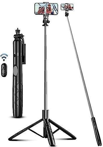 180cm Handy Stativ Ständer & Selfie Stick, Handyhalter mit Abnehmbarer Fernbedienung, Smartphone Stative, Tripod für iPhone, Handystativ Kompatibel mit iPhone Android Smartphones, Camera