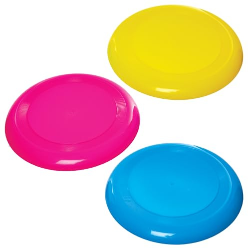 Baker Ross FN152 Farbige Frisbee Flugscheiben groß - 4er-Pack, Gartenspielzeug Sommerspielzeug