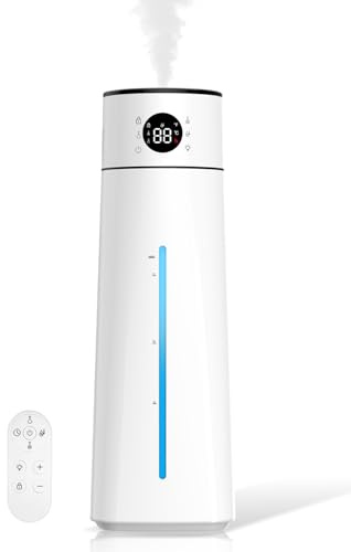 Luftbefeuchter Schlafzimmer, 8L Ultraschall Top-Fill Humidifier für Baby Kinderzimmer Pflanzen mit Fernbedienung, Leise Raumbefeuchter, Nachtlicht 80H, Timer, Intelligente Luftfeuchtigkeitskontrolle