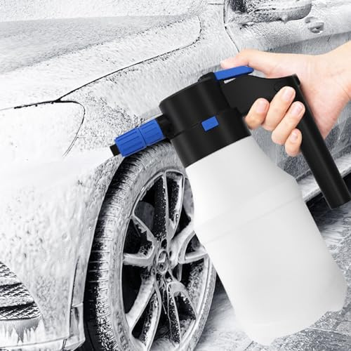 Autowaschsprüher - Schaumsprüher Auto - Kabelloser elektrischer Sprühkopf - 1,5 Liter Füllvolumen - Tragbare Sprühflasche für Autos, Bewässerung von Pflanzen, Gartenarbeit, Fenster, Produkte