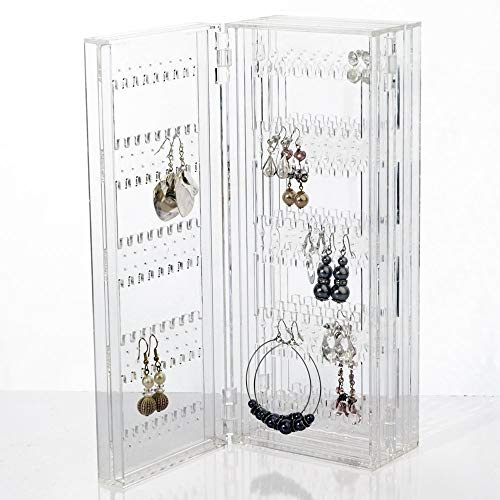 Ohrringständer Faltbare Ohrringe Aufbewahrung Ohrringhalter Transparent Schmuckständer Kettenständer Ketten Aufbewahrung Schmuckaufbewahrung für Stecker Acryl Geschenke für Frauen Mädchen
