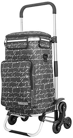 Rubberneck Einkauftrolley, klappbar, 44l, Treppensteiger, Kühlfach, Schwarz | 3x3-Radsystem, 44 l + 5 l Kühlfach, Alu-/Kunststoff-Rahmen, 2,5 kg, faltbar 47x42x20 cm, Reißverschlussfach, Regenschirmfach