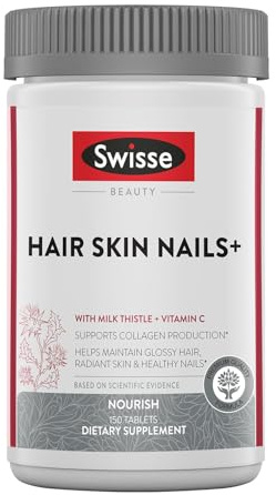 SWISSE Hair Skin Nails – Nahrungsergänzungsmittel Haut Haare Nägel mit Vitamin C, Biotin, Collagen und Zink, Kollagen Kapseln 60, Made in Italy