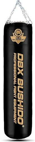 DBX BUSHIDO SPORT Boxsack Gefüllt mit Gummigranulat 130 cm - Boxsack Hängend - für Erwachsene 60 kg - Training Boxen Sport und Kickboxen - Golden Mit Granulat