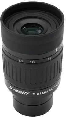 Svbony SV135 Zoom Teleskop Okular, 1,25 Zoll 7–21 mm Zoom Okular, 52-Grad-Sichtfeld, FMC 5-Element-3-Gruppen-Teleskoplinse, Teleskop Zubehör für astronomische Beobachtungsteleskope
