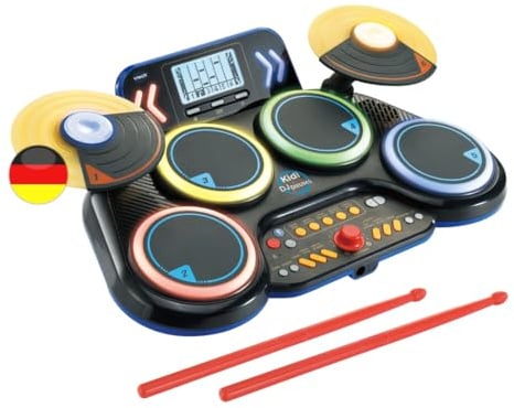 VTech Kidi DJ Drums – Elektronisches Schlagzeug mit Leuchteffekten und Lernmodus – Für Kinder von 6-12 Jahren - German Version/Deutsche Version