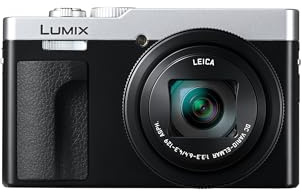Panasonic LUMIX DC-TZ99E-S Kompakte Travel Zoom Kamera, Leica DC-Objektiv, 30-facher Zoom, 24-720mm, 20,3 MP, OIS, 4K 30p Video, 7,6cm klappbarer Monitor, WLAN, Bluetooth, Silber