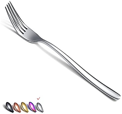 HOMQUEN Tafelgabeln 6-Teilig, Edelstahlgabeln, Besteckset, Dessertgabeln, Tafelgabeln, Salatgabeln Für Zuhause, Küche Oder Restaurant, Spülmaschinenfest (Silber-8 Zoll)