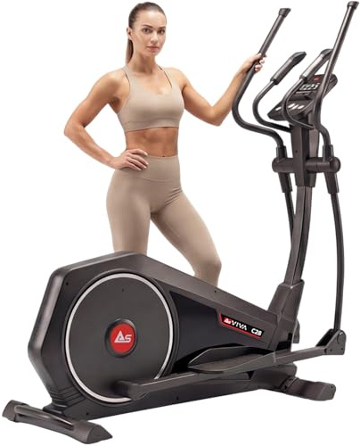 AsVIVA C28 Pro Crosstrainer, Ellipsentrainer Heimtrainer, 16 kg Schwungmasse, elektrischer Widerstand, Pulsmessung, leise, für Zuhause