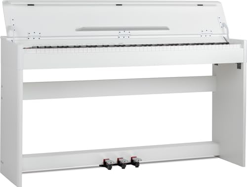 McGrey DP-18 WM E-Piano Weiß matt, 88 gewichtete Tasten mit Hammermechanik | 128-fache Polyphonie, Anschlagsdynamik (On, Off), 80 interne Demo-Songs, 128 Klänge, Vibrato- und Sustain-Effekt, Soft, Pedal
