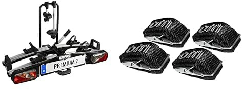 EUFAB 11521 Fahrradträger Premium 2, E-Bike geeignet, komplett vormontiert, Diebstahlschutz, für 2 Fahrräder, für Anhängekupplung & Fahrradträger-Spanngurte 12027