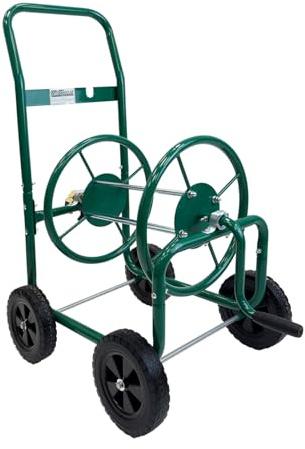 TRUTZHOLM Schlauchwagen Basic 4 Räder 95,5 x 58 cm Stahl, für 50 m Gartenschlauch 3/4 Anschluß grün
