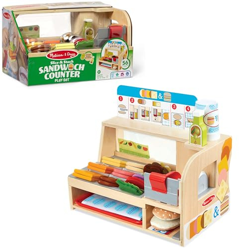 Melissa & Doug - Sandwich-Shop, 52-teilig, Aus Holz und Filz, Rollenspiel, Für Kinder ab 3 Jahren - FSC zertifizierte
