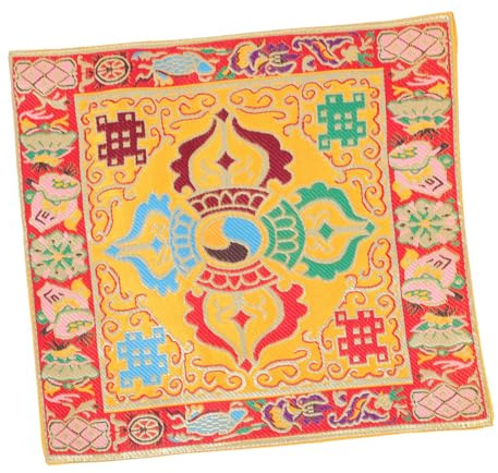 Toyvian Klangschalen-doppelschichtkissen Klangschalenmatte Zarte Matten Religiöse Klangschalenunterlage Buddhistisches Ritual-implement-kissen