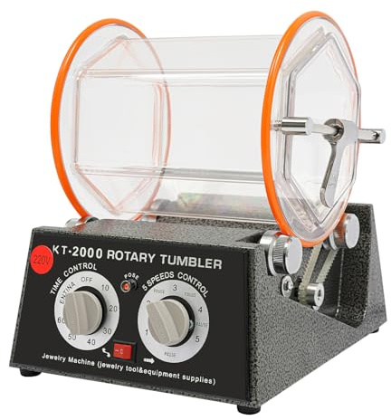 Poliermaschine für Schmuck, 500-3000U/min, Rotationspoliermaschine für Schmuck, 150W Polierfassmühle, 5 Geschwindigkeitsstufen, Elektrische Poliermaschine