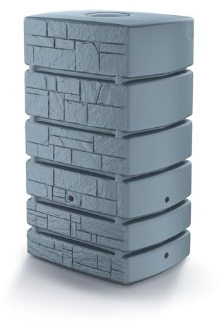 Regenwasserbehälter Tower Stone 500L Grau Regentonne Regenwassertonne Regentank Regenfass