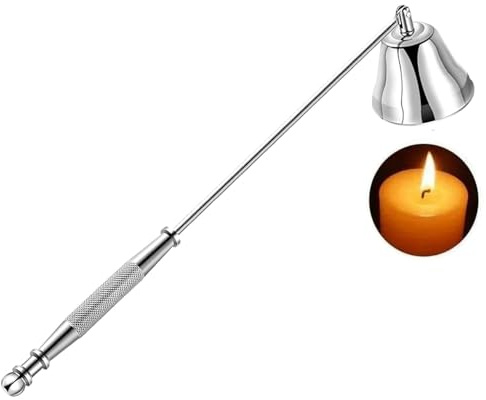 Kerzenlöscher aus Edelstahl, Dochtlöscher, 9.7in, Kerzenlöscher für die meisten Kerzen, zum Verschenken geeignet, lang (Silber)