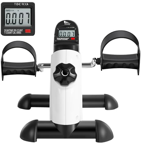 Himaly Mini Exercise Bike Portable Pedal Exerciser Gym Fitness Leg Arm Training Adjustable Resistance with LCD Display for Women and Men