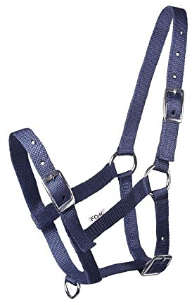 Start ILoveMyMini Reithalfter für Fohlen, verstellbar an Kinn- & Genickstück Fohlenhalfter, Halfter für Fohlen - Halfter für Mini Shetty Halfter für Holzpferd (Dunkelblau, Foal)