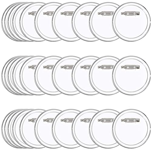 JSMTKJ 50PCS Buttons Selber Machen ohne Buttonmaschine Transparente DIY Ansteckbuttons Set 45mm selber machen Transparente DIY Ansteckbuttons für Foto Bild Kleidung