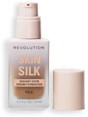 Makeup Revolution, Skin Silk Serum Foundation, Light to Medium Coverage, Contains Hyaluronic Acid, F12.5, 23ml