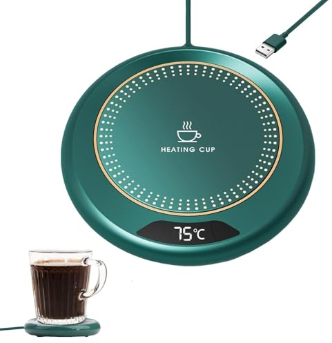 Kaffeebecherwärmer, verstellbar, mit 3 Temperaturstufen bis 75 °C, tragbar, USB-betrieben, beheizter Untersetzer, 8 Stunden, automatische Abschaltung, Smart-Touch-Steuerung, USB-Kaffee-Wärmer für