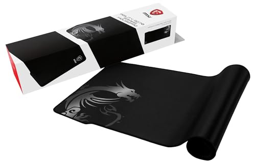 MSI Agility GD70 - XL Gaming Mauspad, Gaming Oberfläche mit Seidentextur, weiche, gesäumte Kanten, rutschfeste Unterlage - 900 x 400 x 3 mm