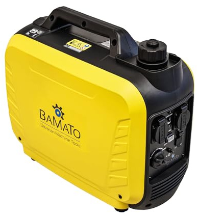 BAMATO Inverter Stromerzeuger BGE-2000I Stromgenerator | Inverter-Technik mit 2000 Watt | Leise 64,1 dB(A) | 2x 230V & 2x USB-Schnelllade-Ports