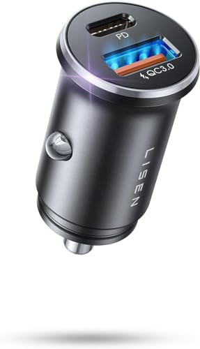 LISEN 54W Zigarettenanzünder USB C, PD&QC3.0 Auto Ladegerät KFZ, 12V USB Adapter Auto Zigarettenanzünder Steckdose für iPhone 17 Pro Max Air, Galaxy S25 Ultra, Xiaomi 15 und mehr