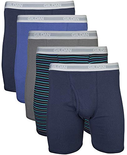 Gildan Herren Unterwäsche, Boxershorts, Multipack Retroshorts, Marineblau, 5 Stück, X-Large (5er Pack)