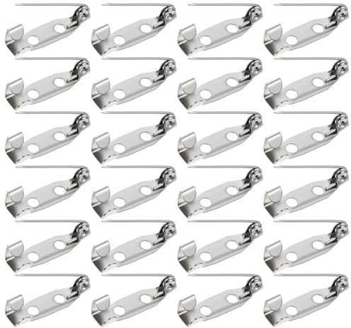 LIQWEI 200 Stück Broschennadeln, 20 mm Sicherheitsnadel, Silberne Stabnadeln mit 2 Löchern Metall Broschen Craft Sicherheitsnadel für Schmuck- und DIY Handarbeiten