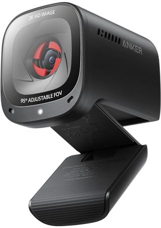 Anker PowerConf C200 2K USB-Webcam, Webcam für Laptops, Mikrofone mit Geräuschunterdrückung und K.I, Stereo-Mikrofone, Regulierbarer Sichtwinkel, Lichtkorrektur, Integrierte Kameraabdeckung