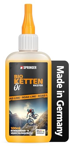 SPRINGER RX3700 - - Bio Kettenöl 100ml - - Made in Germany - - Fahrrad-Kettenöl Korrosions- & Verschleißschutz - - Allwetter Fahrradöl schonend - - Ketten-Fett für z.B. E-Bike & MTB