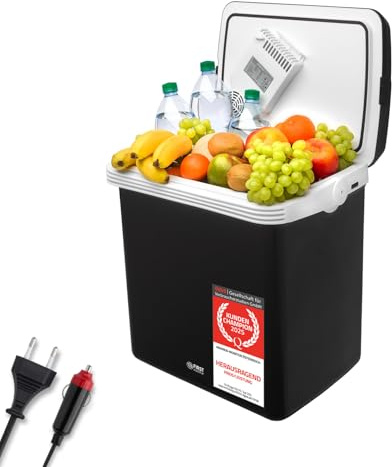 TZS First Austria - Elektrische Kühlbox 32L - Kühl- & Wärmefunktion - 12V/230V für Auto & Steckdose - Thermoelektrisch & Leise - Camping & Reise - Schwarz