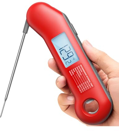 ThermoMaven F1 Turbo Digitales Fleischthermometer –0,5s Sofortanzeige Grillthermometer, ±0,3℃ Genau Thermometer Kochen, IP67 Wasserdicht Magnetische Thermometer Kochen, Flaschenöffner Braten BBQ Grill