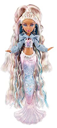 Mermaze Mermaidz Winter Waves - KISHIKO - Meerjungfrauen-Puppe, Flosse mit Farbwechsel, Schwanz mit Glitzerfüllung und Accessoires - Für Kinder und Sammler ab 4 Jahren