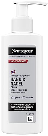 Neutrogena Hand und Nagel Creme 150 ml, feuchtigkeitsspendende Handcreme mit 4-in-1 Pflege für schöne Hände und Nägel, schnell einziehende Hautpflege mit Panthenol und Glycerin im Handcreme Spender