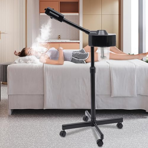 750W Tiefenpflege Gesichtsdampfer, Kosmetikstudio Gesichtssauna Verdampfer Salon Ozone Bedampfer Dampfgerät Gesicht Pflege, 360° Drehbaren Düse