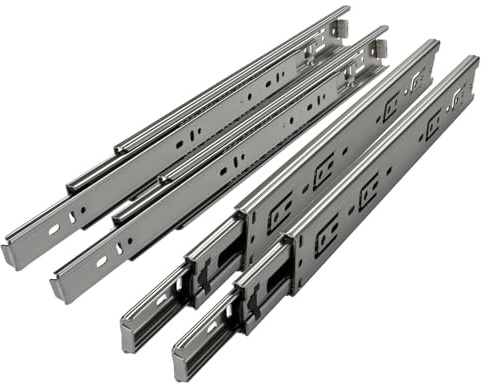 SOTECH 2 Paar (4 Stück) Vollauszüge KV1-45-H45-L500-NF verzinkt 500 mm | Schubladenauszug kugelgelagert Tragkraft 45 Kg