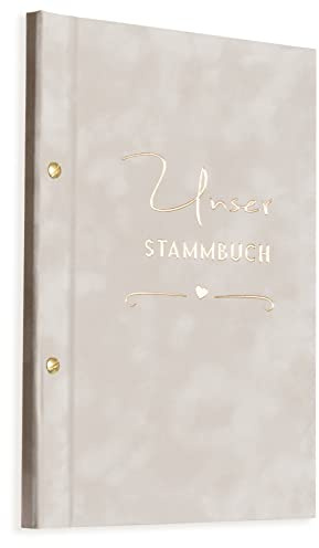 Hochzeitja A4 Stammbuch Rina helles Grau Stammbuch der Familie Hochzeit Standesamt incl. 11 Prospekthüllen