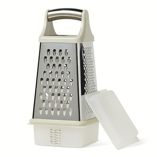 Amazon Basics 4-Seitige Käsereibe, Edelstahl, Spülmaschinenfest