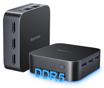 Blackview MP80 Mini PC 16GB LPDDR5 RAM 512GB M.2 SSD, Intel 12 Gen Alder Lake N95(bis zu 3,4GHz) Mini Computer, 4K UHD Desktop PC, DREI HDMI, Gigabit Ethernet, 5G WiFi, BT, für Business/Heimkino