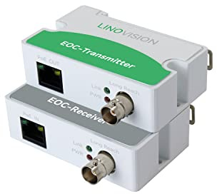 LINOVISION POE über Koax EOC Konverter IP über Koax Max. 3000 Fuß Strom- und Datenübertragung über RG59-Koaxialkabel zur Aufrüstung des analogen Überwachungssystems auf EIN IP-Überwachungssystem